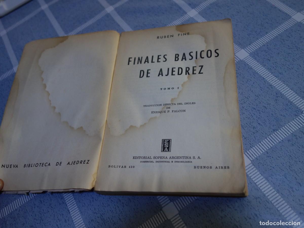 Coleccionismo deportivo: AJEDREZ.CHESS. RUBEN FINE. FINALES B&Aacute;SICOS DE AJEDREZ.TOMO I - Foto 2