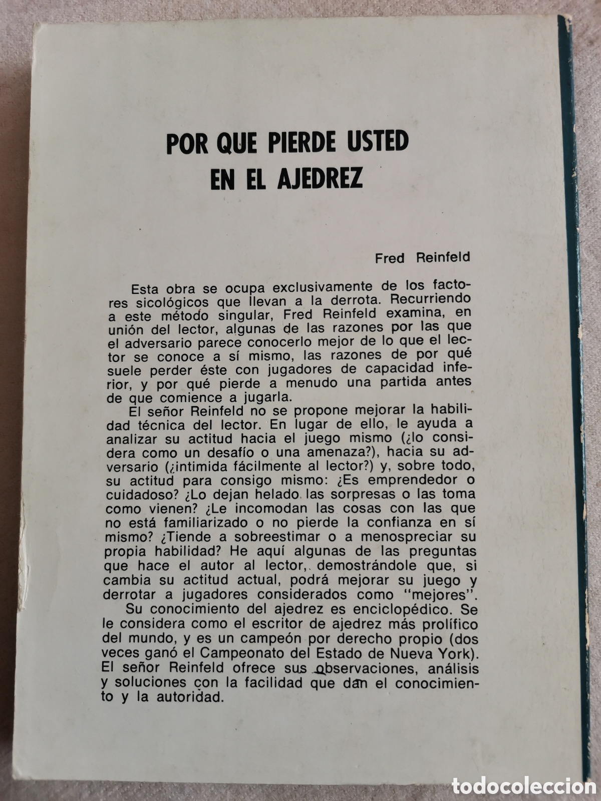 Coleccionismo deportivo: Por qu&eacute; pierde usted en el ajedrez Fred Reinfeld - Foto 3