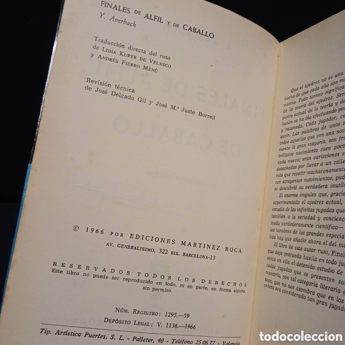 Coleccionismo deportivo: FINALES DE ALFIL Y DE CABALLO - Y AVERBACH - MART&Iacute;NEZ ROCA 1966 #EST - Foto 5