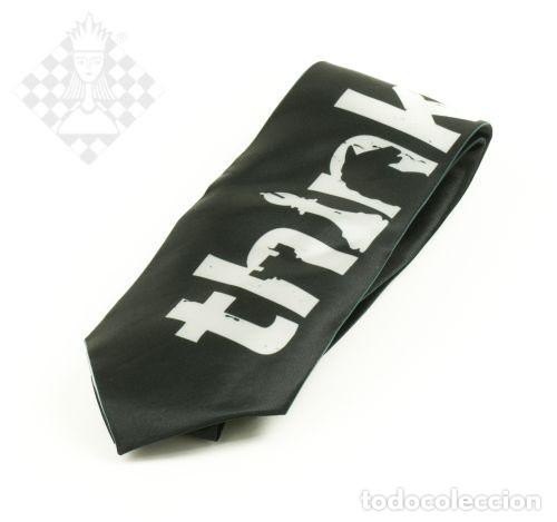 Coleccionismo deportivo: Chess. Corbata de ajedrez &rdquo;Think&rdquo; Ancho 8 cm poli&eacute;ster - Foto 1