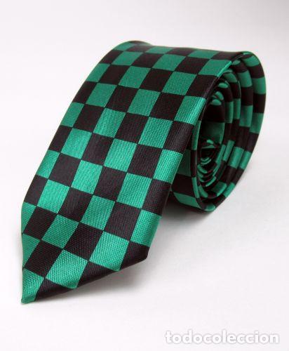Coleccionismo deportivo: Chess. Corbata de ajedrez Green-Black - Foto 1