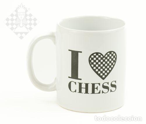 Coleccionismo deportivo: Taza de ajedrez I Love Chess - Foto 1