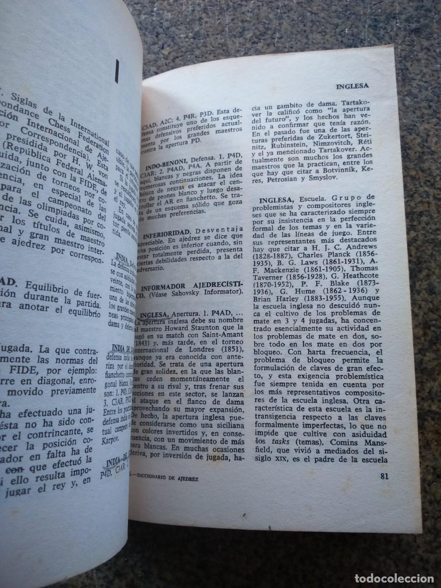 Coleccionismo deportivo: DICIONARIO DE AJEDREZ -- RAMON IBERO -- 1983 -- - Foto 2