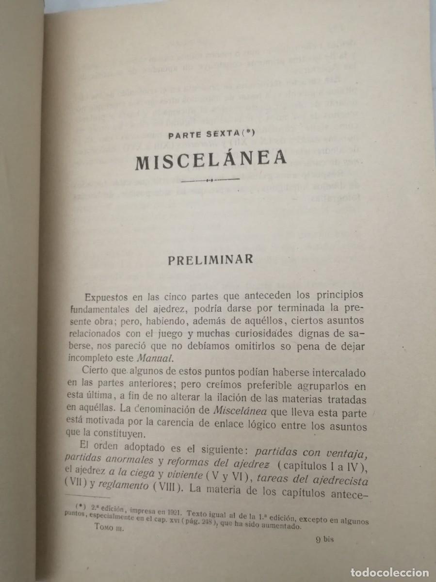 Coleccionismo deportivo: MANUAL DE AJEDREZ, Parte Sexta (&uacute;ltima): MISCEL&Aacute;NEA (Edici&oacute;n 1940 aprox.) - Foto 8