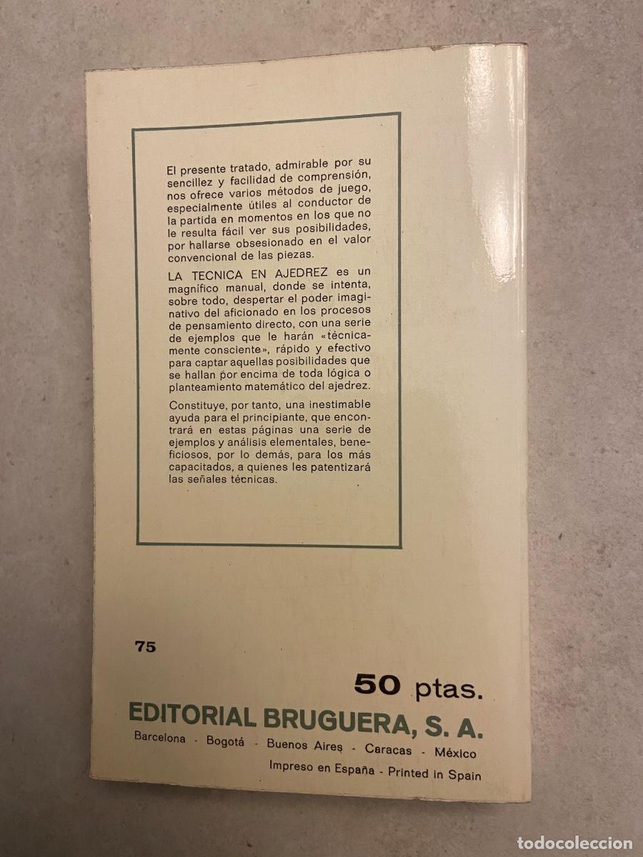 Coleccionismo deportivo: La T&eacute;cnica en Ajedrez / Gerald Abrahams - Editorial Bruguera - Foto 5