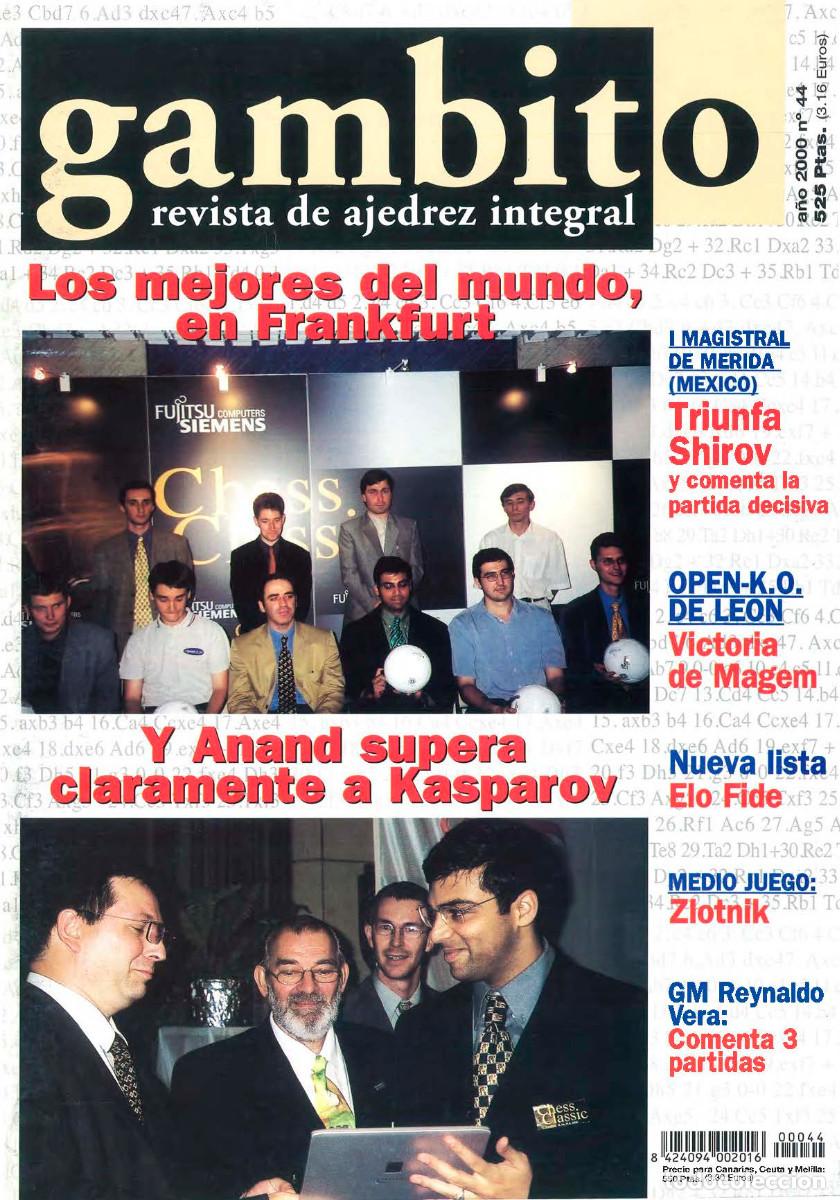 Coleccionismo deportivo: Ajedrez ; Revista Gambito n. 44 2000 - Foto 1