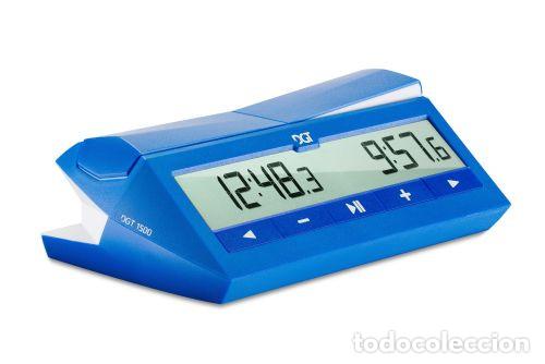 Coleccionismo deportivo: Ajedrez. Chess. DGT 1500 - blue (with bonus and delay-mode) - Foto 2