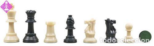 Coleccionismo deportivo: Ajedrez. Chess. Chessmen, plastic, kh 64 mm white / black - Foto 1