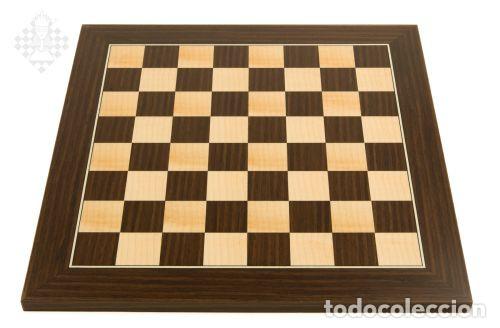 Coleccionismo deportivo: Ajedrez. Chess. Chessboard Macassar de Luxe, sq 35 mm - Foto 1