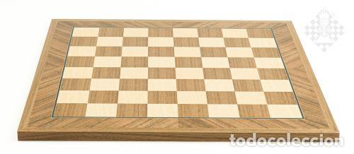 Coleccionismo deportivo: Ajedrez. Chess. Chessboard De Luxe Walnut diagonal sq 40 mm - Foto 1