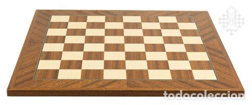Coleccionismo deportivo: Ajedrez. Chess. Chessboard Mahogany diagonal, sq45 mm - Foto 1
