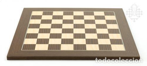 Coleccionismo deportivo: Ajedrez. Chess. Chessboard Macassar de Luxe, sq 45 mm - Foto 1