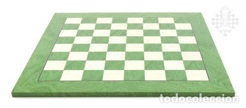 Coleccionismo deportivo: Ajedrez. Chess. Chessboard Green de Luxe, sq 50 mm - Foto 1