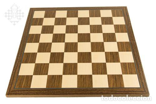 Coleccionismo deportivo: Ajedrez. Chess. Chessboard Walnut folding, sq 50 mm complete felt - Foto 1