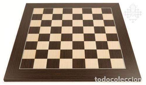Coleccionismo deportivo: Ajedrez. Chess. Chessboard Macassar de Luxe, sq 50 mm - Foto 1