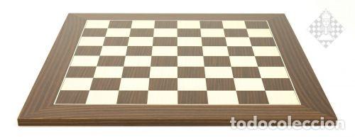 Coleccionismo deportivo: Ajedrez. Chess. Chessboard Macassar de Luxe, sq 55 mm - Foto 1