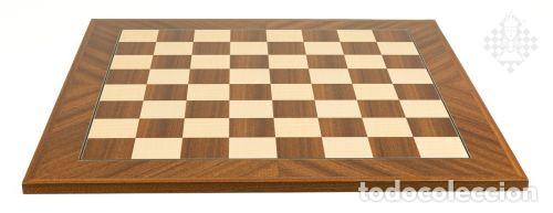 Coleccionismo deportivo: Ajedrez. Chess. Chessboard Mahogany diagonal, sq55 mm - Foto 1