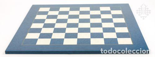 Coleccionismo deportivo: Ajedrez. Chess. Chessboard Blue de Luxe, sq 60 mm - Foto 1