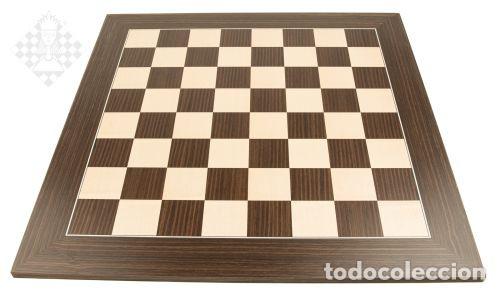 Coleccionismo deportivo: Ajedrez. Chess. Chessboard Macassar de Luxe, sq 60 mm - Foto 1