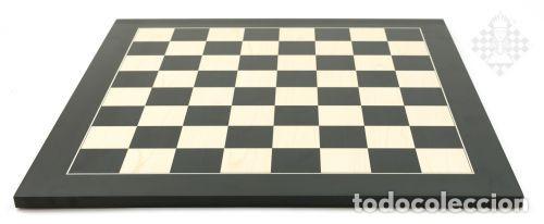 Coleccionismo deportivo: Ajedrez. Chess. Chessboard Black-Maple, sq 60 mm - Foto 1