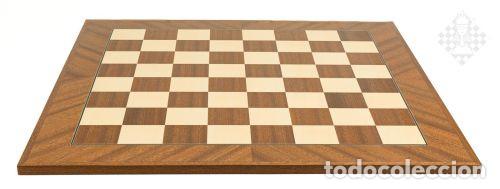 Coleccionismo deportivo: Ajedrez. Chess. Chessboard Mahogany diagonal, sq 60 mm - Foto 1