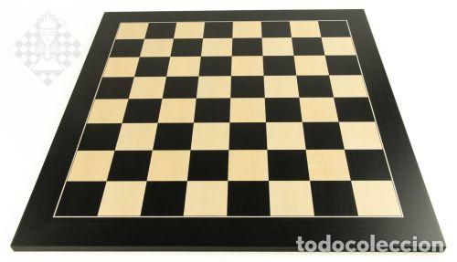 Coleccionismo deportivo: Ajedrez. Chess. Chessboard Black-Maple, sq 65 mm - Foto 1