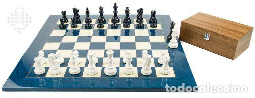 Collezionismo sportivo: Ajedrez. Chess set Blue America