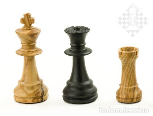 Coleccionismo deportivo: Ajedrez. Chess set Black Olive De Luxe sq 50mm - Foto 3