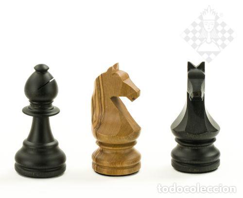 Coleccionismo deportivo: Ajedrez. Chess set Black Olive De Luxe sq 50mm - Foto 4