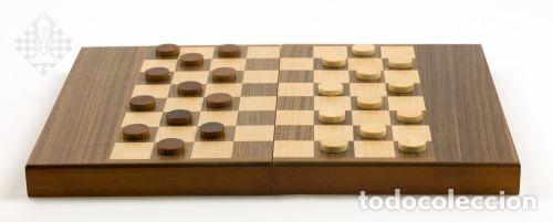 Coleccionismo deportivo: Ajedrez. Chess-backgammon-checkers-set wood, folding, sq 32 mm - Foto 2