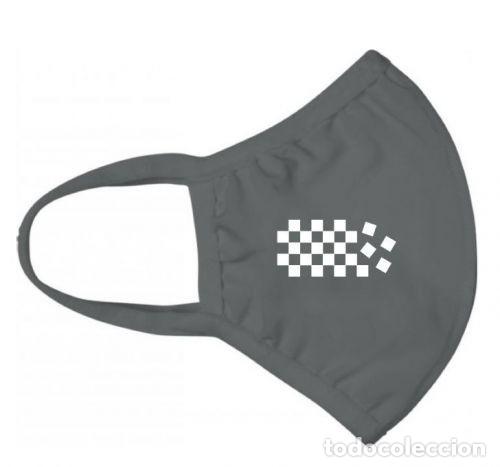 Coleccionismo deportivo: Ajedrez. Face mask with chess motif, grey - Foto 1