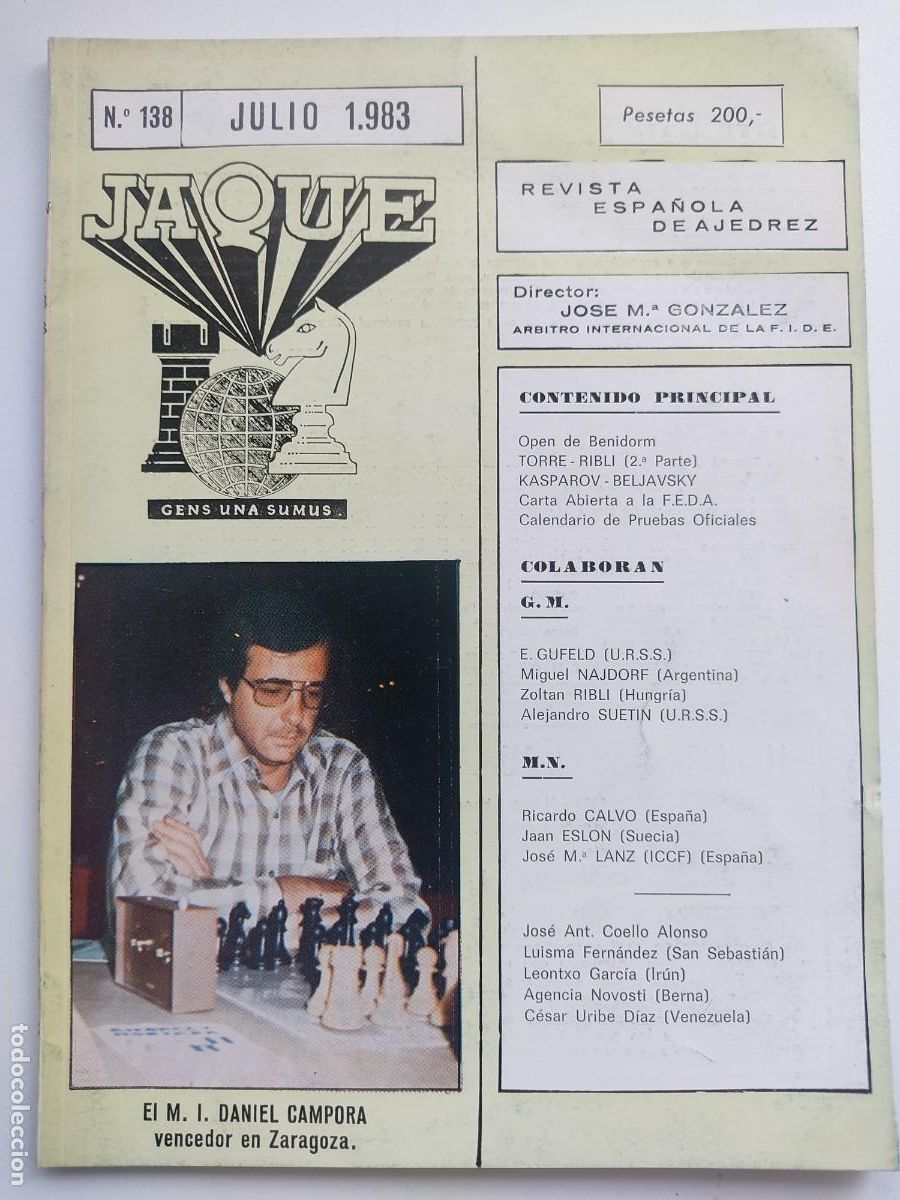 Coleccionismo deportivo: Revista Jaque 138. Julio 83. Ajedrez. - Foto 1