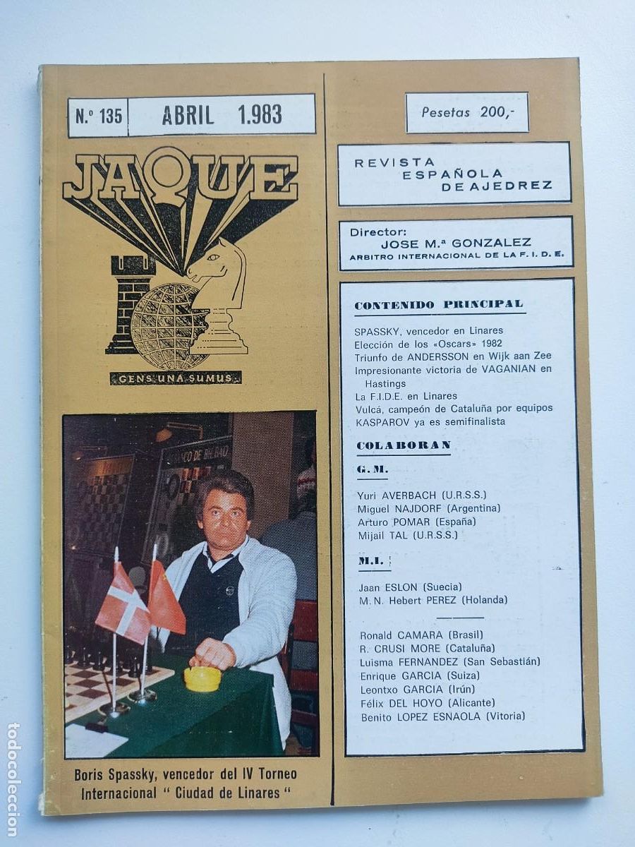 Coleccionismo deportivo: Revista Jaque 135. Abril 83. Ajedrez. - Foto 1