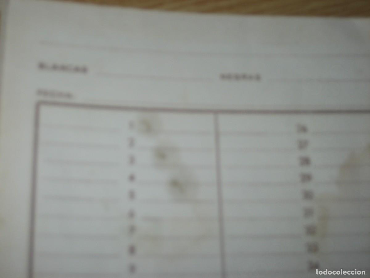 Coleccionismo deportivo: antigua cuartilla para anotar partidas de ajedrez - d&iacute;ptico - Foto 2
