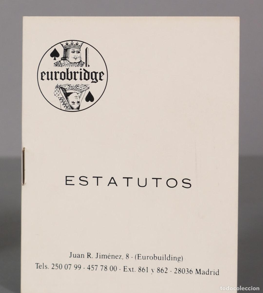 Coleccionismo deportivo: ESTATUTOS. EUROBRIDGE MADRID - Foto 1