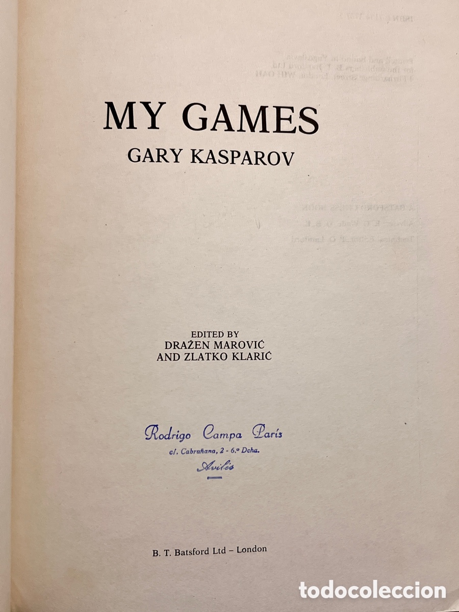 Coleccionismo deportivo: Gary Kasparov. My Games. Ajedrez - Foto 2
