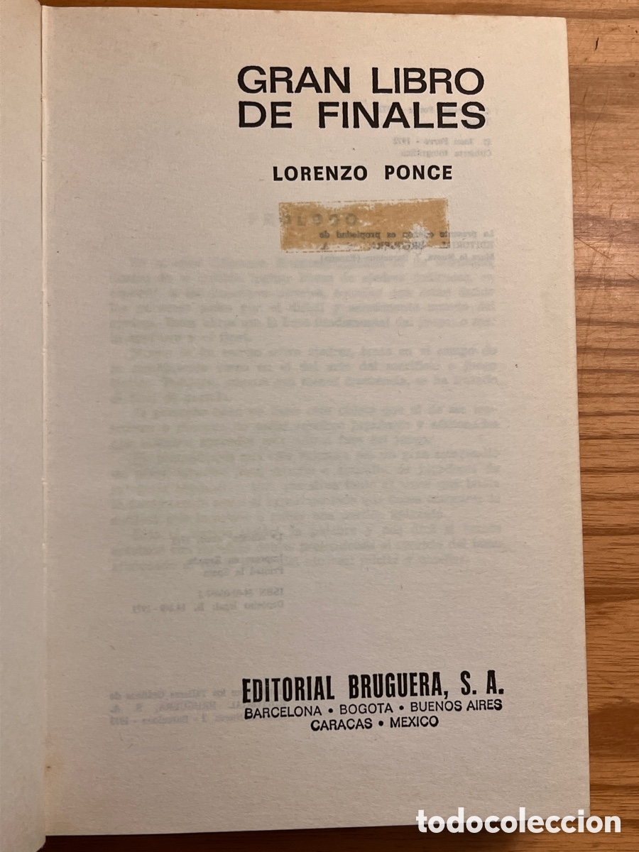 Coleccionismo deportivo: GRAN LIBRO DE FINALES. Lorenzo Ponce. Ajedrez - Foto 2