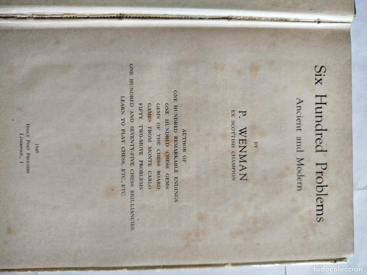Coleccionismo deportivo: Six Hundred problems... ancient & modrn. P. Wenman - Foto 2