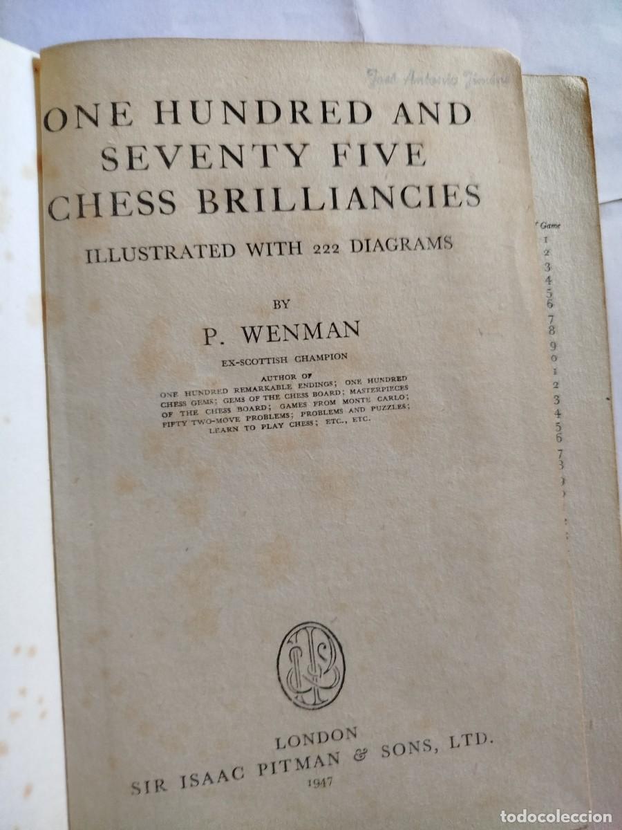 Coleccionismo deportivo: 175 chess brilliancies. P. Wenman. - Foto 1