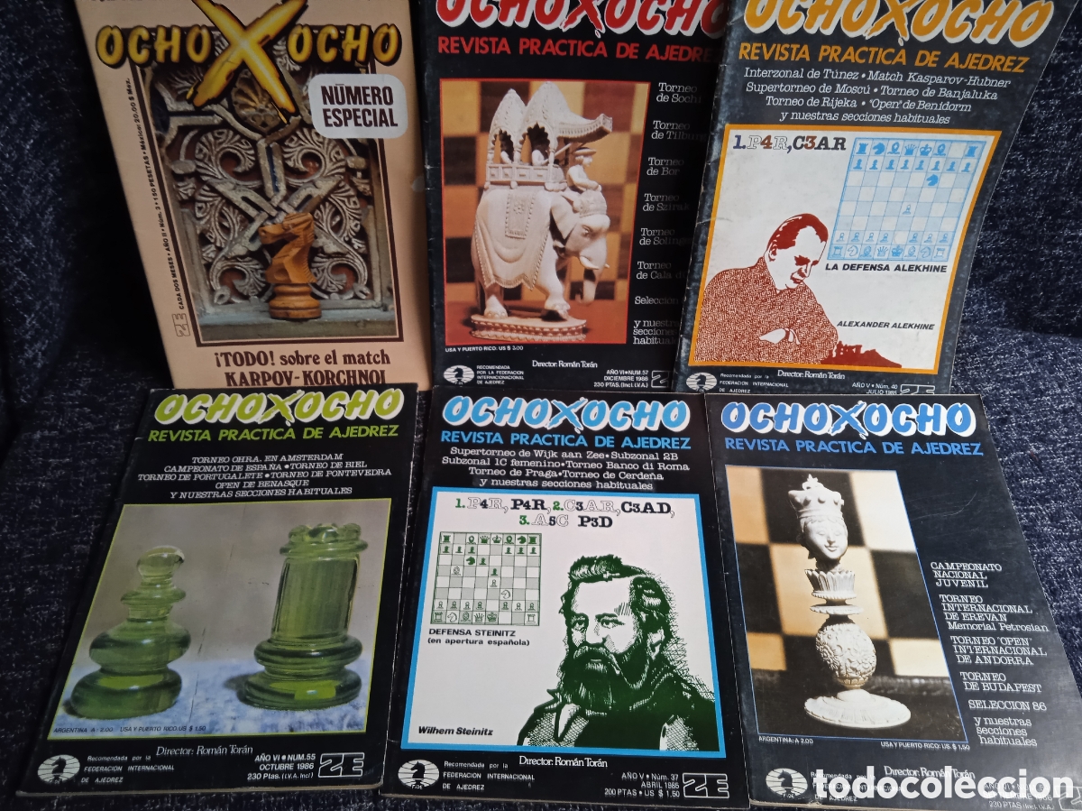 Coleccionismo deportivo: REVISTA AJEDREZ OCHO X OCHO - LOTE DE 6 EJEMPLARES