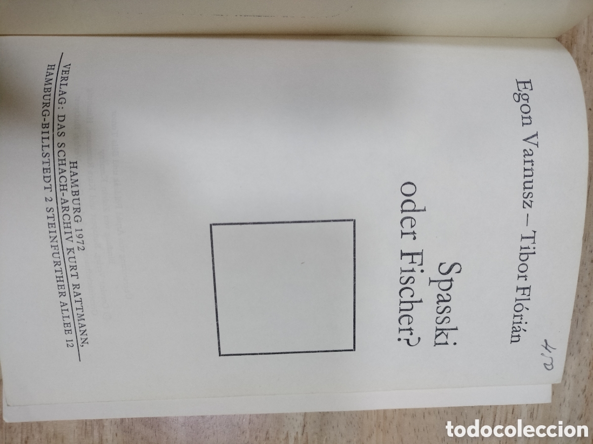 Coleccionismo deportivo: Spassky oder Fischer. Varnusz/Florian - Foto 2