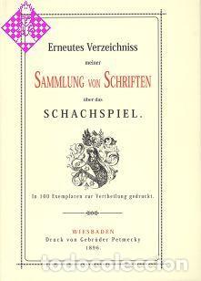 Coleccionismo deportivo: Ajedrez. Chess. Schach. Erneutes Verzeichnis meiner Sammlung von Schriften - von der Lasa (Hardback)