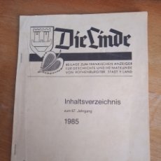 Libros: DIE LINDE 1985. Lote 330290663