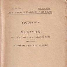 Libros antiguos: SENTENACH Y CABAÑAS, NARCISO: SEGOBRIGA (ARAGÓN).. Lote 50484186