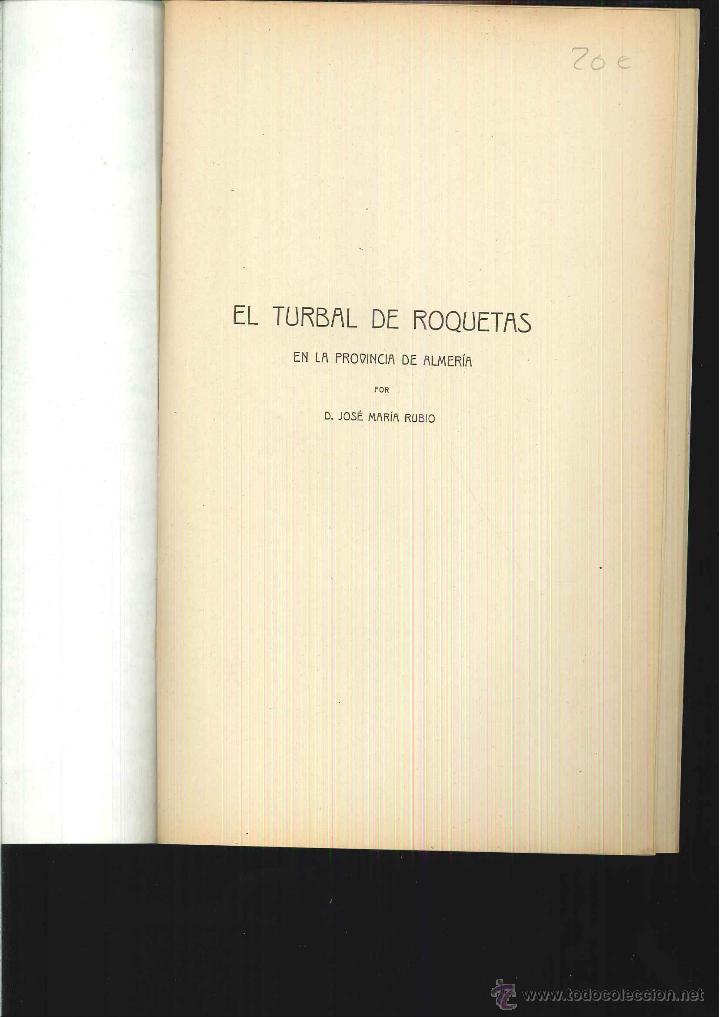 Old books: EL TURBAL DE ROQUETAS EN LA PROVINCIA DE ALMERIA. Jos&eacute; Mar&iacute;a Rubio