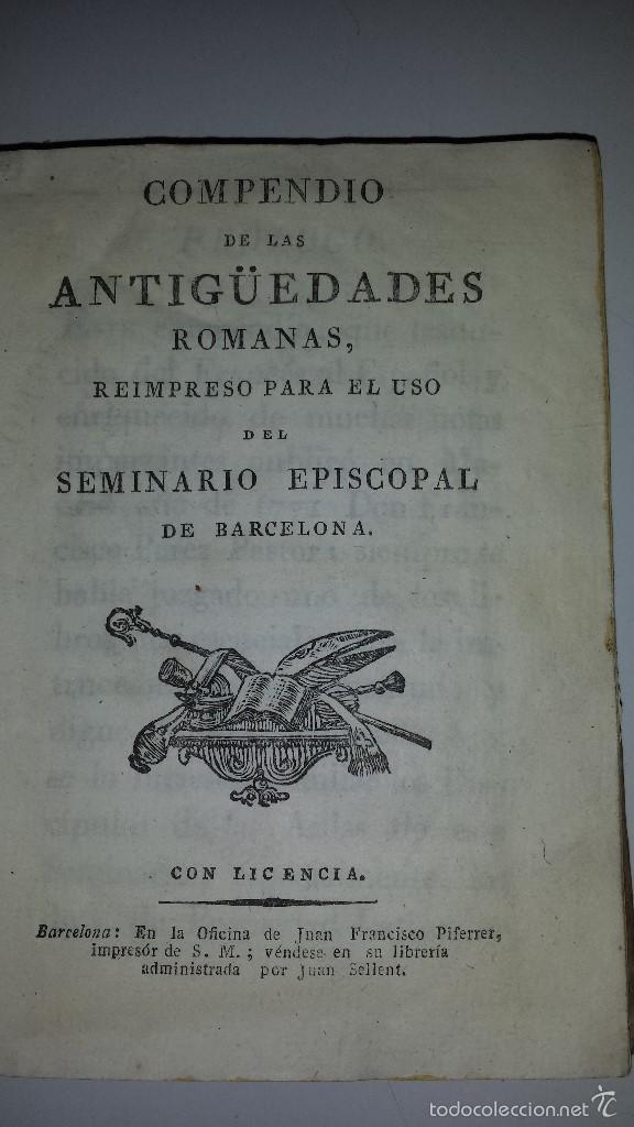 Libros antiguos: COMPENDIO DE LAS ANTIGUEDADES ROMANAS 1771 - Foto 1