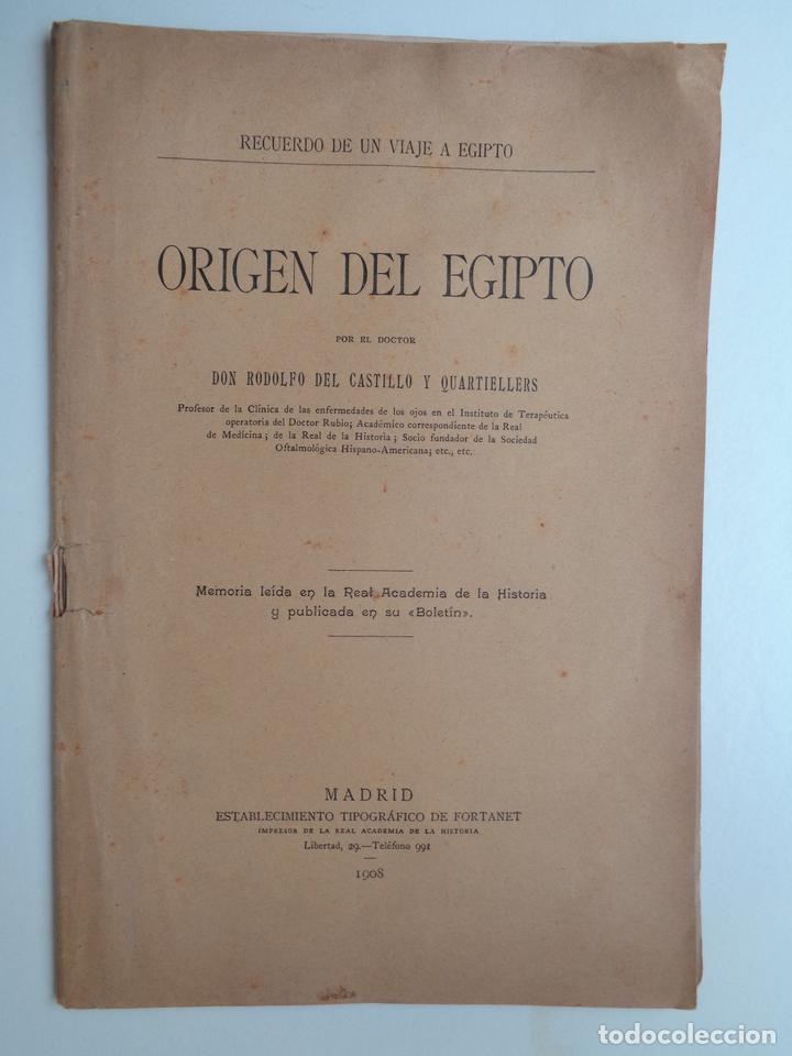 Libros antiguos: ORIGEN DEL EGIPTO. RECUERDO DE UN VIAJE A EGIPTO .-687 - Foto 1 - 93645495