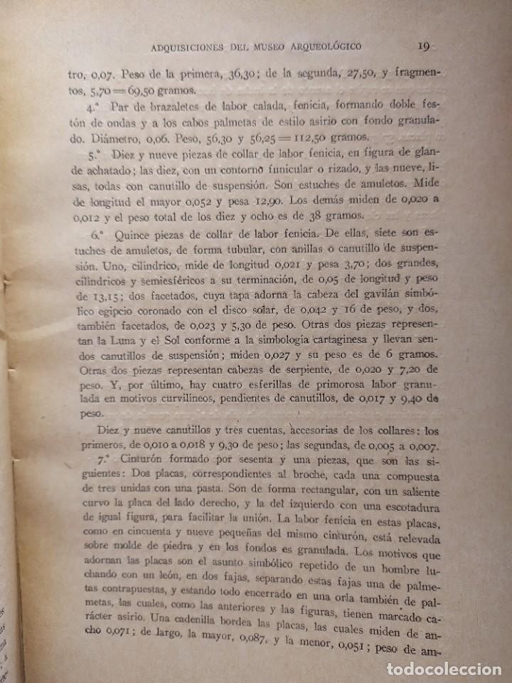 Libros antiguos: 1923. Museo Arqueológico Nacional. Adquisiciones en 1920. José Ramta Melida. - Foto 7 - 301562733