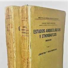 Libros antiguos: CARLOS CUERVO MARQUEZ ... ESTUDIOS ARQUEOLOGICOS Y ETNOGRAFICOS ... 1920 2 TOMOS. Lote 312166208