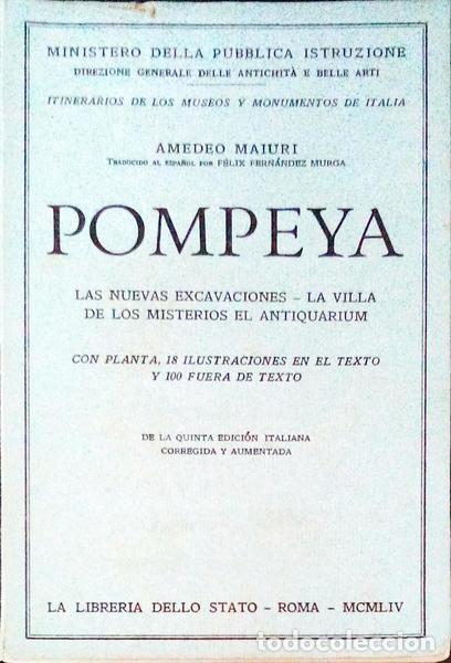 Libros antiguos: MAIURI. (Amadeo) - POMPEYA. - Foto 1